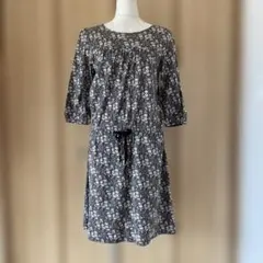 ニーム NÎMES　リバティ　ワンピース　ギャザー チュニック　七分袖