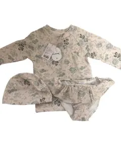 ✨新品✨キッズ 水着 女の子 3点セット 長袖ベビー水着セット 120