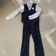 キッズ　グレー チェック柄 フォーマルスーツ　140