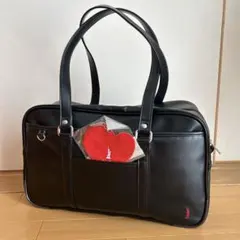 【レア】EASTBOY スクールバッグ　黒　赤刺繍