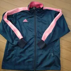 adidas CLIMALITE ジップアップジャージ　ネイビーピンク　150
