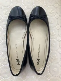 Orienta Traffic 黒 エナメル フラットシューズ 38