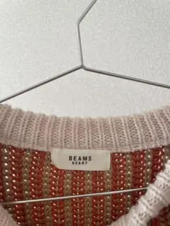BEAMS HEART リブ編みニット オレンジ系