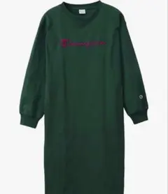 champion チャンピオン ロングスリーブTシャツワンピース　グリーン