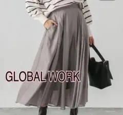GLOBAL WORK フレアスカート グレーのサムネイル