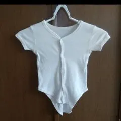 ホワイト半袖ボディスーツ 80cm