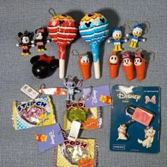 【レトロ】ディズニーキャラクター ストラップ　ミッキー　ミニーなど16個まとめて