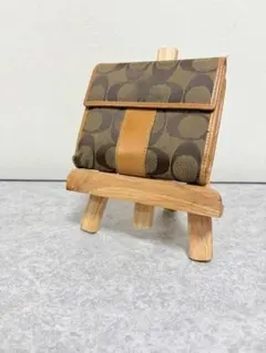 り*ん様 Coach 二つ折り財布 ロゴプリント ブラウン