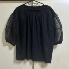 ★☆each☆【MAITREYA369】チュールレイヤード5分袖プルオーバー