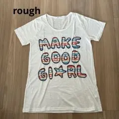 rough natural charm Tシャツ 半袖 ホワイト ロゴ刺繍のサムネイル