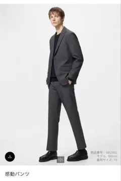 ユニクロ　感動パンツ　ウエスト79cm レングス73cm ダークグレー　メンズ