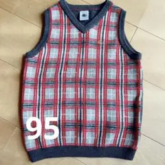 PETIT BATEAU プチバトー チェック柄 ニットベスト 95cm