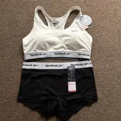 Reebok ブラジャーショーツセット ホワイト/ブラック　M