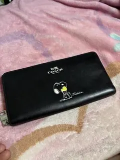 コーチ×スヌーピー 長財布 ブラック レザー - メルカリ