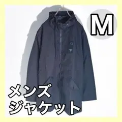 新品✨ジャケット メンズ コート無地M ブラックフード付き　防風防寒　アウトドア