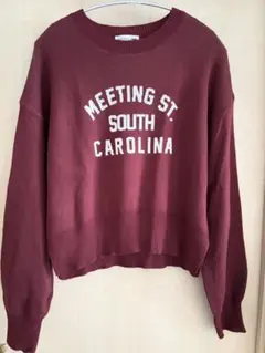 CIAOPANIC TYPY バーガンディ クルーネックセーター