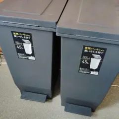 蓋付きグレーごみ箱 45L 踏み式