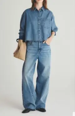 【UNFILO DENIM LIGHT】 クロップドシャツ　デニム ダンガリー