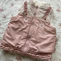 スーリー♡ リバーシブル　ピンク　白　ベストアウター