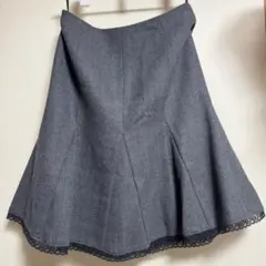 MISCHMASCHグレー フレアスカート レース付き