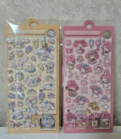 マイメロ&シナモンロール プクプクシール ボンボンドロップシール２枚セット