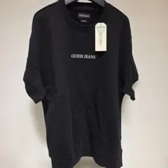 ​【新品】GUESS JEANS センターロゴ スウェット Tシャツ 黒 L