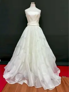 特別セール T401-34中古ウェディングドレス☆オフ白5-7Tアイボリー表記 