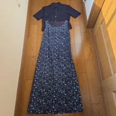 MIIA 花柄ロングワンピース　ボレロ セットのサムネイル