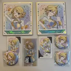 プロセカ 感謝祭 色紙 缶バッジ オーロラ箔押し 鏡音リン 鏡音レン　おまけ付き