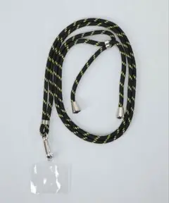 一点限り❣️スマホ ショルダー ストラップ 首掛け 斜めがけ 紐 黒×黄