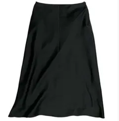 美品 UNIQLO ユニクロ サテンナローフレアスカート　Ｗ58cm ブラック
