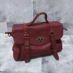 Y2K フェアリーグランジ　レザーハンドバッグ 赤 ゴールド金具 ヴィンテージ