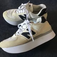 New balanceニューバランス厚底スニーカーWL574+ 23.5cm美品
