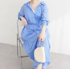 〈osono〉こだわりマルチWAYシャツワンピース　ブルー