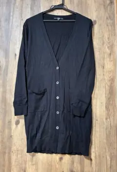 美品usedユニクロUNIQLO黒ロングカーディガンサイズM