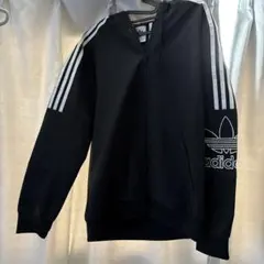 adidas ブラック ダブルジップ パーカー