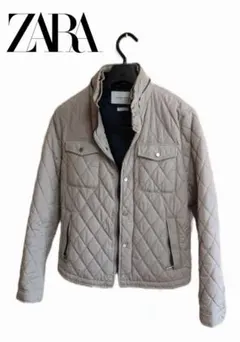 ZARA ベージュ キルティング ダウンジャケット