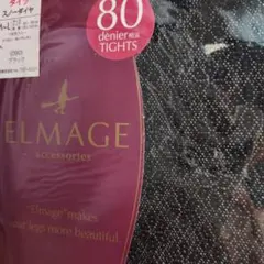 福助 フクスケ ELMAGE スノーダイヤ柄 タイツ 80デニール ブラック
