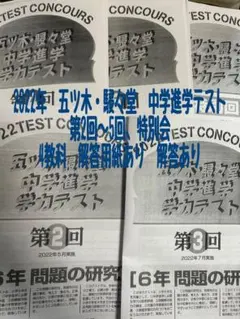 2024年五ツ木駸々堂模試 第2〜6回、特別会 4科目、解答用紙、解答あり