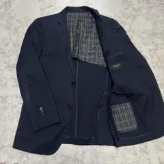 バーバリーブラックレーベル テーラードジャケット 紺 ノバチェック S