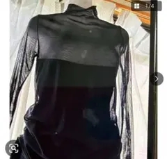 シースルーブラウス　M ブラック