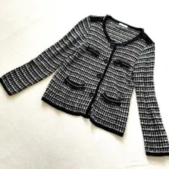 INDEX　ツイードノーカラージャケット　Mサイズ　カーディガン　ジャケット