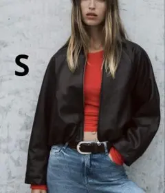 ZARA ザラ　フェイクレザーボンバージャケット　新品、未使用