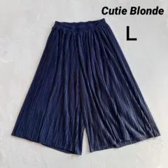 【キューティブロンド】ガウチョ ワイドパンツ (Ｌ) プリーツ ネイビー