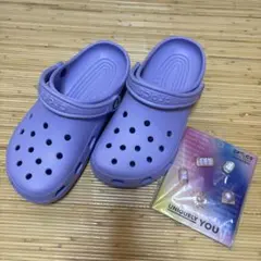 crocs classic パープル 24cm Jibbitz付き