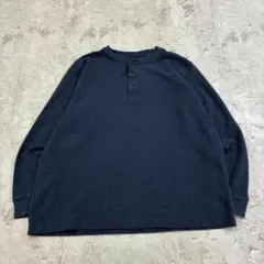 ん*れ様 L.L.Bean ヘンリーネックサーマル　カットソー L ネイビー 無