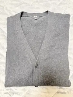 ユニクロ　ラムVネックカーディガン　ダークグレー