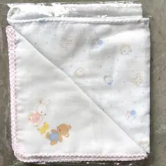 【新品】familiar ガーゼハンカチ 2枚セット 動物柄 ピンク