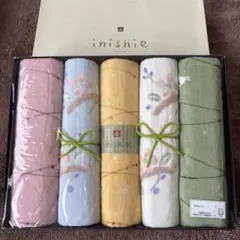 東京 日本橋 いにしへinishie 片面ガーゼタオル 浴用タオルセット 5枚