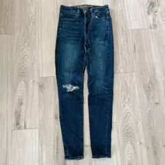 1点✨AMERICAN EAGLE 【4】スーパーハイライズ　スキニーデニム